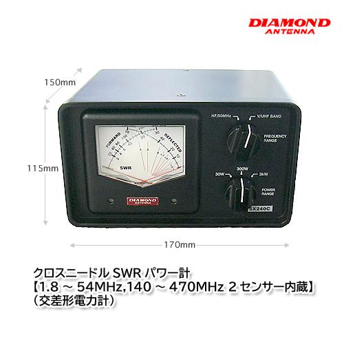 第一電波工業 SX240C（交差形電力計）クロスニードルSWRパワー計【1.8〜54MHz、140〜...