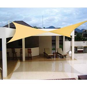 HIRARI 撥水 3.6M X 4.8M 長方形 UVカット シェード セイル 砂色 300D高品質防水ポリエステル [1年間の