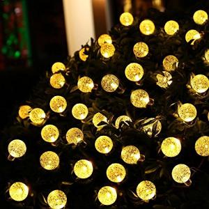 Berocia ストリングライト ソーラー led 屋外 30 led 8モード バブル暖かい白 イルミネーションライト太陽充電 IP65防水 クリス