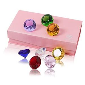 八個 多色透明 水晶 ダイヤモンド ペーパーウェイト ガラス 家の装飾 文鎮 装飾品 誕生日 母の日 結婚記念日 プレゼント 妻 (