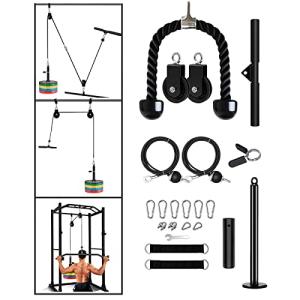 ケーブルマシン プーリー ラットプルダウン 自宅 OVTSPO DIY アップグレード ケーブル滑車アタッチメント ジムの LAT プルダウン 上腕二