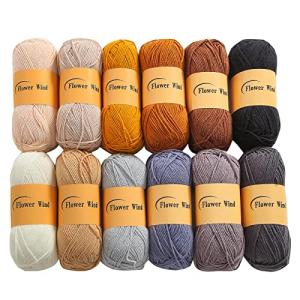Flower Wind 毛糸 編み物糸12色セット 毛糸セット 糸 編み物   編み物 毛糸 あみものキット 編み糸 マフラー 帽子 手編み糸