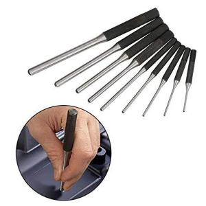 ピンポンチ センターポンチ ピン抜き 穴あけポンチ ポンチセット ロールピンポンチ レザークラフト 穴あけ ポンチ 収納袋付 9本