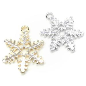 チャームパーツ 2個入 star snowflake 雪の結晶 snow crystal スノークリスタル 冬 モチーフ スターダスト 金属パーツ