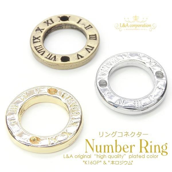 リングコネクターパーツ 2個入 ナンバーチャーム “number ring” 丸型 ラウンド 空枠 ...