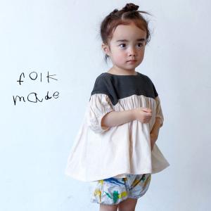 folkmade フォークメイド ミニギャザー ブラウス 90cm/100cm