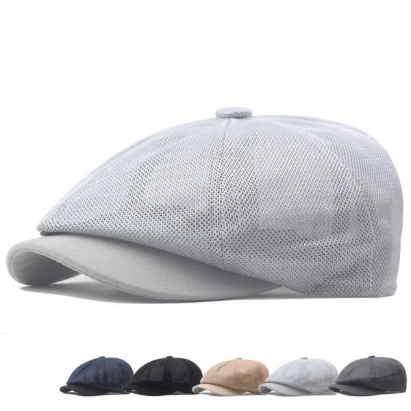 キャスケット メンズ 涼しい 帽子 メッシュ 通気 ハンチング ニュースボーイキャップ 小顔効果 夏...