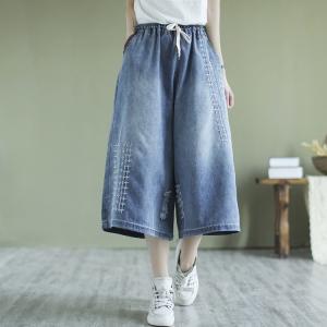 ガウチョパンツ デニム スカーチョ スカンツ ...の詳細画像1