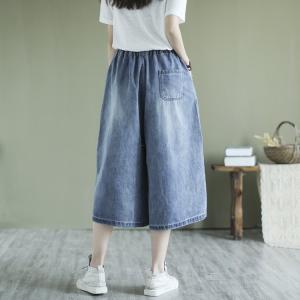 ガウチョパンツ デニム スカーチョ スカンツ ...の詳細画像2