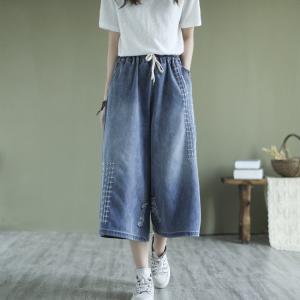ガウチョパンツ デニム スカーチョ スカンツ ...の詳細画像5