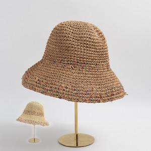 麦わら帽子 レディース バケットハット ペーパーハット 折りたためる UVプロテクト 日よけ 帽子 ハット 夏 サイズ調整｜yaa
