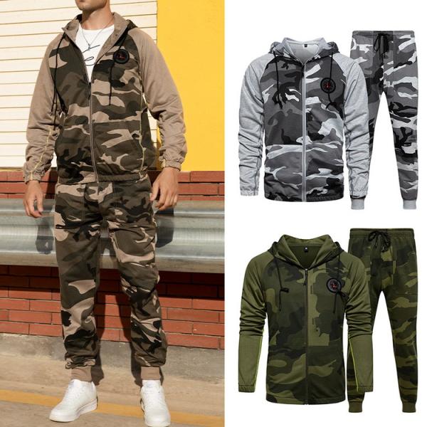 ジャージ メンズ 上下 スウェット上下セット パーカー+ジョガーパンツ セットアップ 迷彩柄 秋服 ...