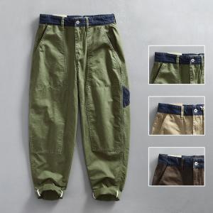 カーゴパンツ メンズ デニム ワイド ビンテージ ワークパンツ