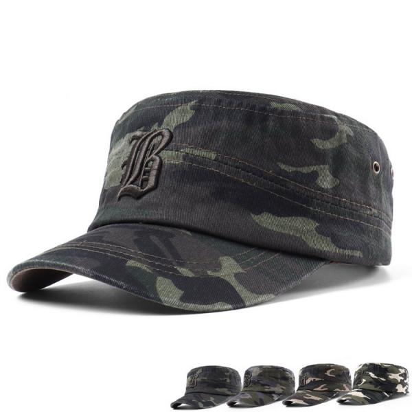 ワークキャップ 迷彩 帽子 ドゴールキャップ エンジニアキャップ メンズ ロゴ刺繍 綿 春夏 56-...
