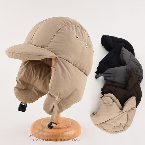 フライトキャップ 中綿帽子 飛行帽 トラッパー 耳あて付き パイロットキャップ 防風 防寒 秋冬 レ...