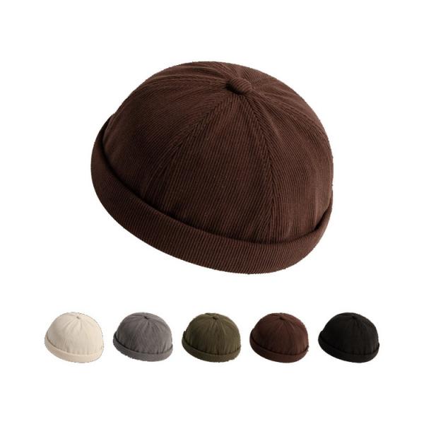 帽子 メンズ レディース ロールキャップ コーデュロイ キャップ ツバなし パネル ワッチ アウトド...