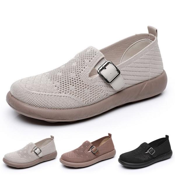 メリージェーンスニーカー コンフォートシューズ スリッポン ニット 靴 疲れない 痛くない レディー...