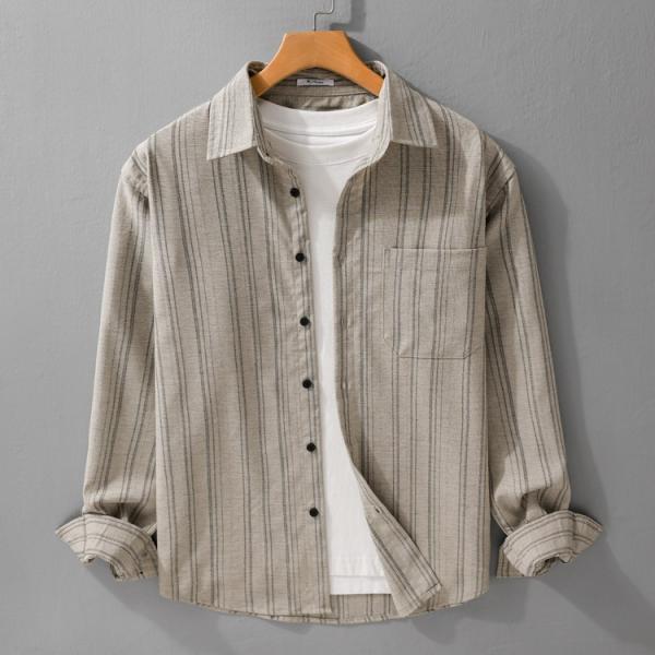 ストライプシャツ カジュアルシャツ メンズ シャツ トップス 秋服 秋物 長袖 30代 40代 50...