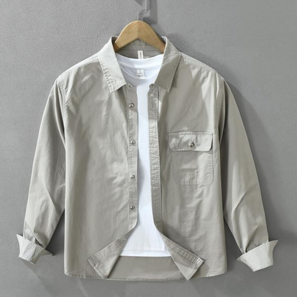 シャツ 100％綿 カジュアルシャツ 長袖シャツ トップス 秋服 秋物 防寒 ミリタリーファッション...