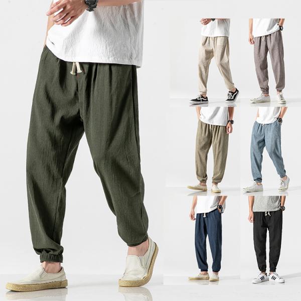 サルエルパンツ メンズ サルエル ワイドパンツ イージーパンツ リブパン カジュアルパンツ 麻パンツ...