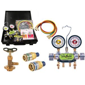デンゲン 134a マニホールドゲージセット 送料無料の商品画像
