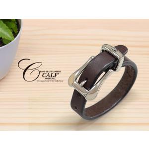 CALF カーフ ヌメ 厚革 ハードブレス ブラ...の商品画像