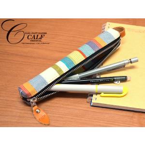 CALF カーフ 倉敷帆布 バトンペンケース oliva オリーブ Sサイズ