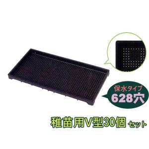 育苗箱 クリスタルカット 稚苗用V型 保水 水稲 628穴 60×30×3.7cm 30個