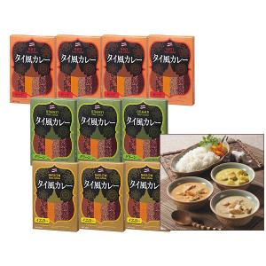 3種のタイ風カレーセット 10食 タイ風レッドカレー×4 タイ風イエローカレー タイ風グリーンカレー×各3 レトルト TS-50 税率8％｜yabumoto