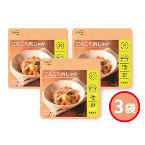 IZAMESHI ごろごろ 肉じゃが 200g入 3袋 レトルト 635498 ハコ無し 保存食 非常食 税率8％｜yabumoto