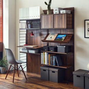 EZBO -イジボ セット 180CM 2連結セット A WN/SA- ユニット式家具 イジボ 棚板 壁面収納 ウォールナット ストーンアッシュ 北欧風 送料無料 ■関家具