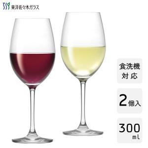 クリスタル ワイングラスセット 300ml (グレースライン) 東洋佐々木ガラス RNZ3011 / 食洗機 2個入 ペア グラス コップ 果実酒 ワイン アルコール お酒 ギフト｜yacom-tokyo