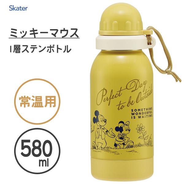 一層ステンレスボトル 580ml 常温ドリンク用 ミッキーマウス グリーンワールド スケーター SS...