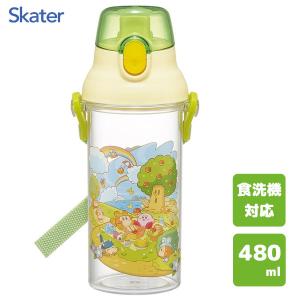 直飲み プラ製 ワンタッチクリアボトル 480ml 星のカービィ ピクニック スケーター PSB5TR / 水筒 食洗機 子供用 任天堂 カービー グリーン かわいい シンプル