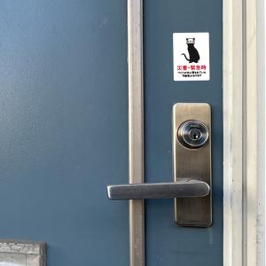 災害時ペット救助(ホワイト) 猫ステッカー ス...の詳細画像1