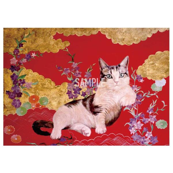 アートパネルB5「優雅な午後」★岩堀葉 猫画 リビング インテリア 5500円以上送料無料