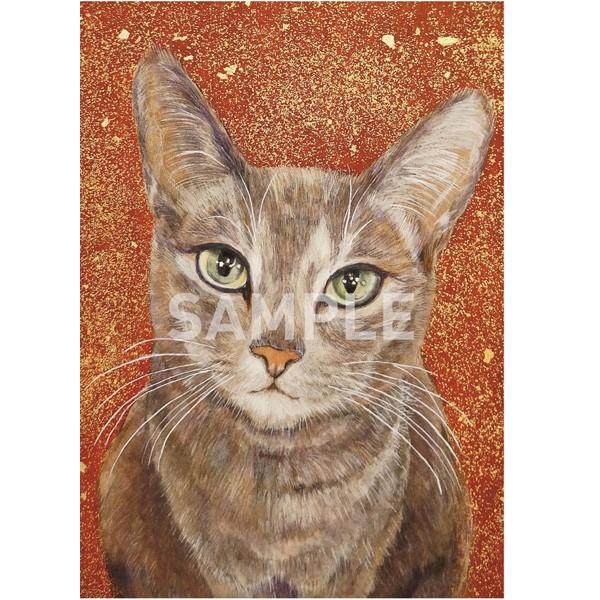 アートパネルB5「ガラス玉の中に魅たもの」★岩堀葉 猫画 リビング インテリア 5500円以上送料無...