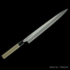 在庫限り品】正本総本店 MASAMOTO本霞・玉白鋼 柳刃刺身庖刀 包丁