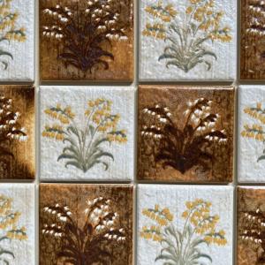 レトロなアンティーク美濃焼モザイクタイル 楕円形タイル（PR4） : 作