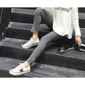 レギンス レディース リブニット 内スリット ...の詳細画像1
