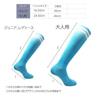 サッカー ソックス ストッキング 二本線 無地...の詳細画像2