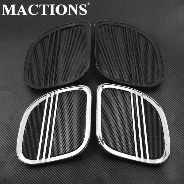 ブラック トライラインスピーカー グリルトリム メッシュ ハーレー ツーリング ロードグライド FL...