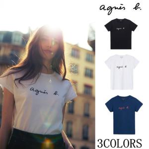 在庫処分　agnes b. 　アニエスベー レディース Tシャツ 半袖 カットソー ロゴTシャツ コットン100%