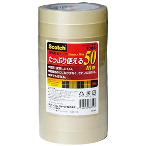 3M スコッチ 透明テープ 10巻パック 18mm×50m 大巻 500-3-18-10P｜yafuu-tosa