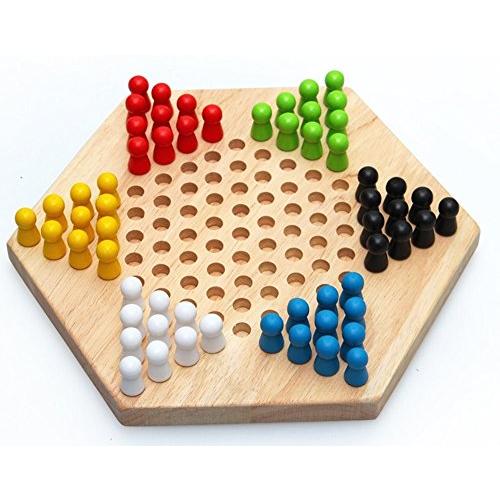 Sasuga 木製 六角 チェッカー ゲーム ボードゲーム 子ども 知育玩具 大人 でも楽しめる 脳...