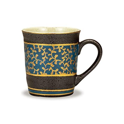 マグカップ おしゃれ 食器 九谷焼 マグカップ 金唐草 青 陶器 高級 ブランド 日本製