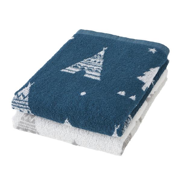 Kosugizen ミニバスタオル 北欧調ジャガード ツリー 2色各1枚入 50×100cm 小さな...