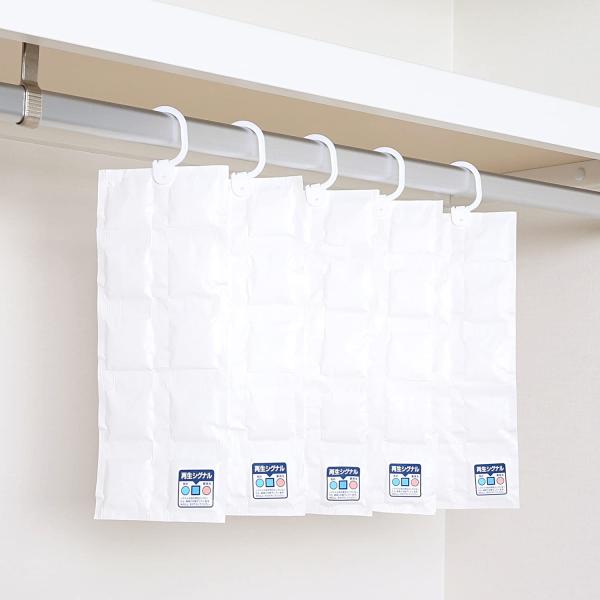 アストロ 除湿シート ホワイト 5枚組 除湿パック クローゼット 吊り下げ 吸湿シート センサー付き...