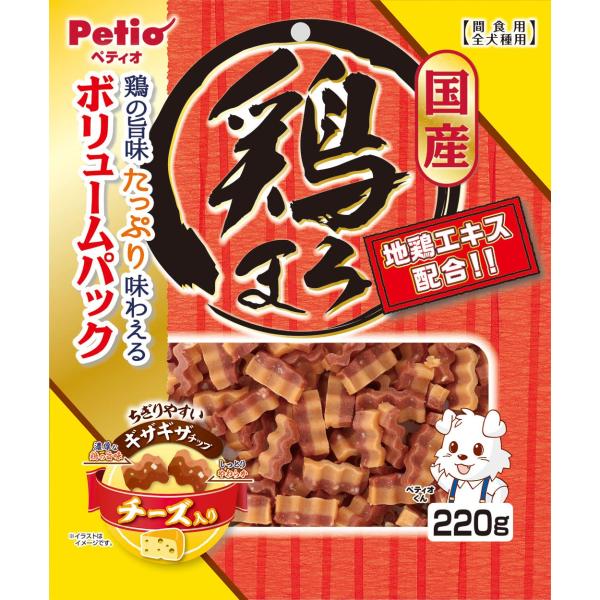 ペティオ (Petio) 鶏まろ ギザギザチップ チーズ入り 220g