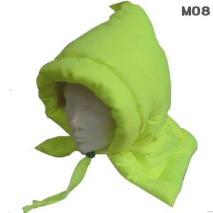 防災頭巾 小学生用 あご紐付 Mサイズ M08 表地:難燃ツイルエンゼル蛍光 裏地:ベージュ 防災ずきん 子ども用 防災ズキン 国産品